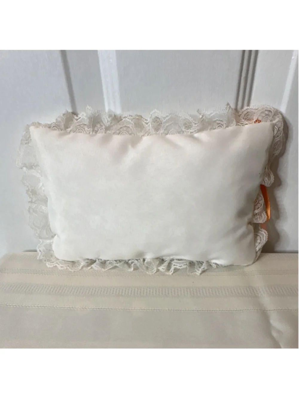 Handmade Lace Trim Embroidered Pillow The South Plantation Ribbon Flower